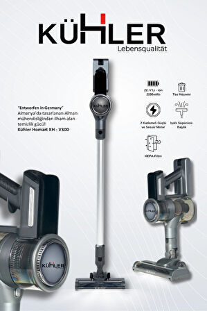 Kraftmax KH-V700 Kablosuz Turbo Fırçalı Dikey Şarjlı Süpürge