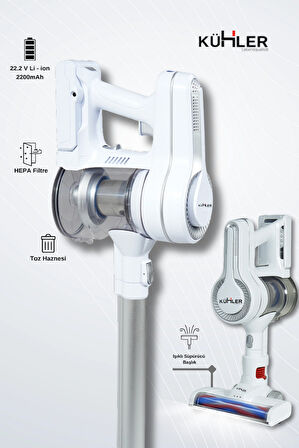 Homart KH-V300 Turbo Fırçalı Dikey Kablosuz Şarjlı Süpürge