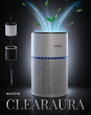 KÜHLER Hava Temizleyici ClearAura KH-V7770 – İyonizer & 3 Aşamalı Filtre