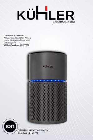 KÜHLER Hava Temizleyici ClearAura KH-V7770 – İyonizer & 3 Aşamalı Filtre