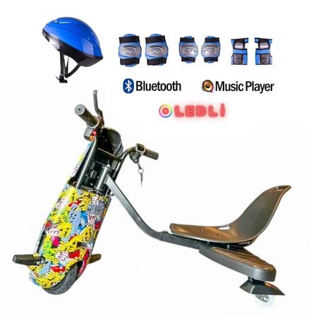 Citymate Drift Car Elektrikli Kaykay Bluetooth Dirift Kar Hoverboard Scooter + Koruma Ekipmanı D01