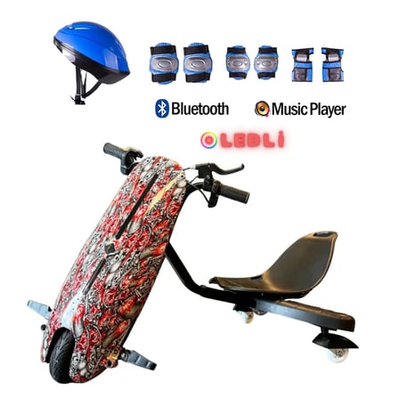 Citymate Drift Car Elektrikli Kaykay Bluetooth Dirift Kar Hoverboard Scooter + Koruma Ekipmanı D15
