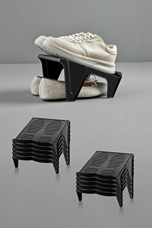 Çiftli ayakkabı rampası - ayakkabılık düzenleyici 10 adet çiftli