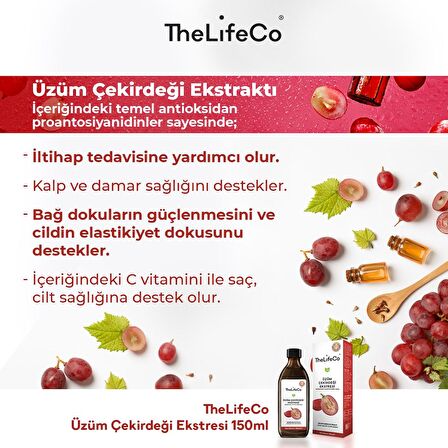 TheLifeCo Üzüm Çekirdeği Ekstraktı 150 ml