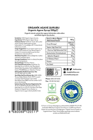TheLifeCo Organik Badem Unu 250 gr + Organik Agave Şurubu 330 gr
