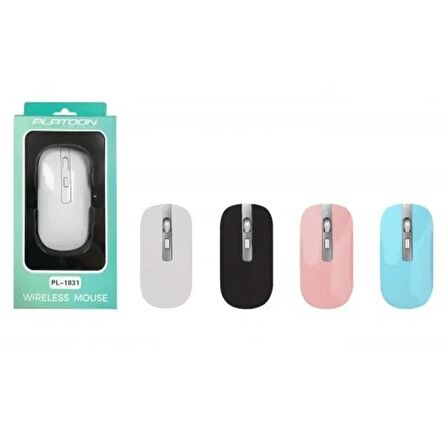 PLATOON PL-1831 Ofis Tipi Wireless Mouse Kablosuz Bilgisayar Faresi 1200 DPI MAVİ