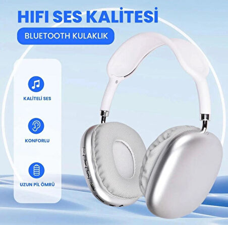 1+1 Kampanyalı, Hi-Fi Ses Kaliteli, Ayarlanabilir Kafa Üstü Bluetooth Kulaklık