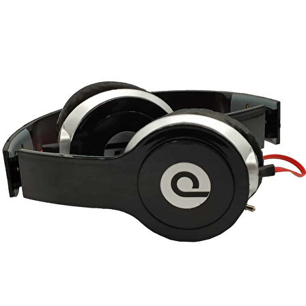 (Siyah-Kırmızı) Solo Mp3 ve Bilgisayar Kablolu Kulaklık Platoon PL-2350