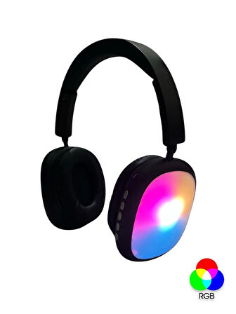 Rgb Işık Özellikli Süper Bass+ Hi - Fi Kaliteli Kafaüstü, Kulaküstü Kablosuz Bluetooth Kulaklık