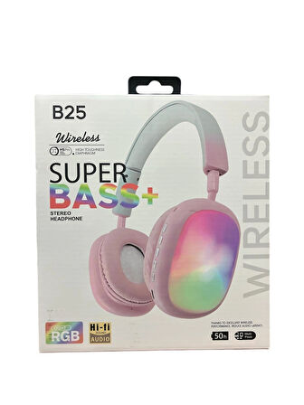 Rgb Işık Özellikli Süper Bass+ Hi - Fi Kaliteli Kafaüstü, Kulaküstü Kablosuz Bluetooth Kulaklık