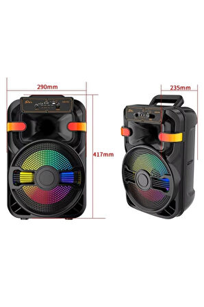 PL-4596 BT+USB+TF+AUX+Kumanda 20W Çift Mikrofonlu Işıklı Toplantı-Parti Kule Hoparlör