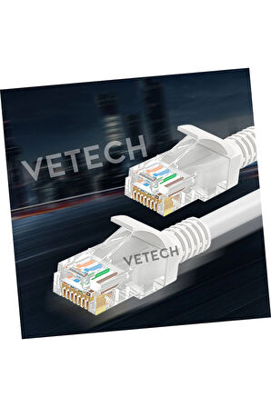 Vetech CAT6 15 Metre Ethernet Kablosu İnternet Kablosu Masaüstü PC Oyuncu Bilgisayar İnternet Kablo