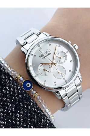 Ferrucci Fonksiyonları Aktif Çelik Kadın Kol Saati+Bileklik