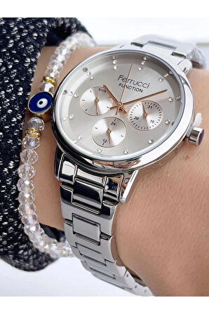 Ferrucci Fonksiyonları Aktif Çelik Kadın Kol Saati+Bileklik