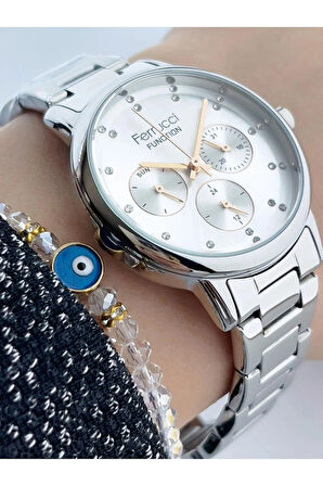 Ferrucci Fonksiyonları Aktif Çelik Kadın Kol Saati+Bileklik