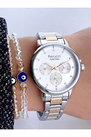Ferrucci Fonksiyonları Aktif Çelik Kadın Kol Saati+Bileklik