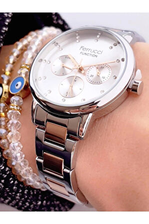 Ferrucci Fonksiyonları Aktif Çelik Kadın Kol Saati+Bileklik