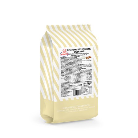 Ovalette Beyaz Renkli Sütlü Çikolatalı Badem Draje 1kg