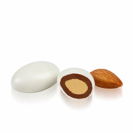 Ovalette Beyaz Renkli Sütlü Çikolatalı Badem Draje 1kg