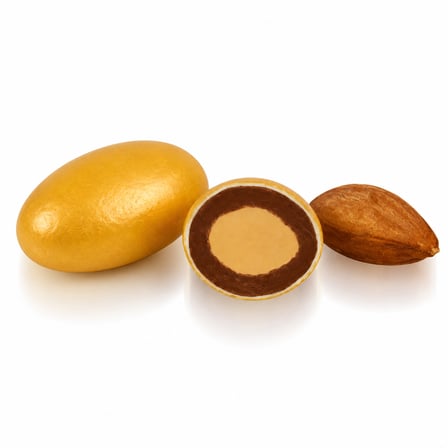 Ovalette Altın Renkli Sütlü Çikolatalı Badem Draje 1 kg