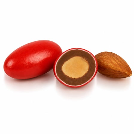 Ovalette Kırmızı Renkli Sütlü Çikolatalı Badem Draje 1 kg