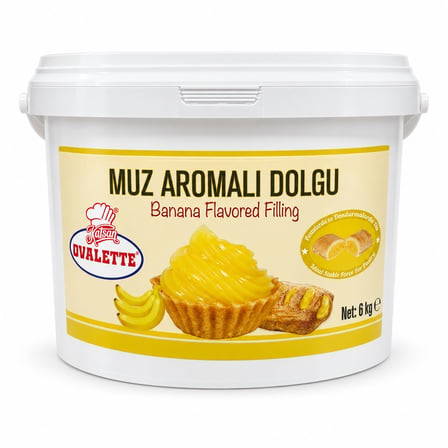 Ovalette Süsleme ve Kaplama İçin Muz Aromalı Bitkisel Dolgu 6 kg
