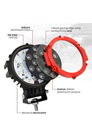 Off Road Led Projektör Led Bar Spot Delici Cree 17 Led 51w 12v 24v Ön Arka Sağ Sol Led Aydınlatma