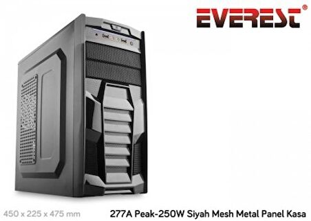 EVEREST 277A 277A Peak-250W Siyah Mesh Metal Panel Kasa