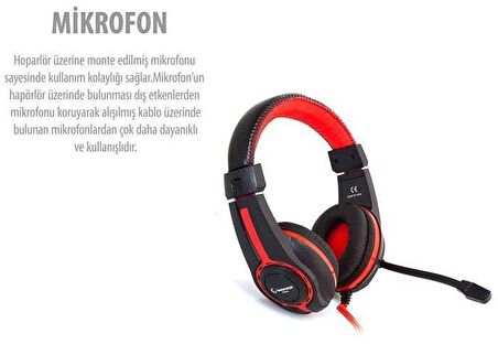 Snopy Sn-R1 Mikrofonlu Stereo Oyuncu Kulak Üstü Kablolu Kulaklık