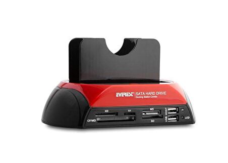 Everest HDC-385 Harici Usb 2.0 2.5"- 3.5" IDE+SATA Hdd + Kart Okuyucu Docking