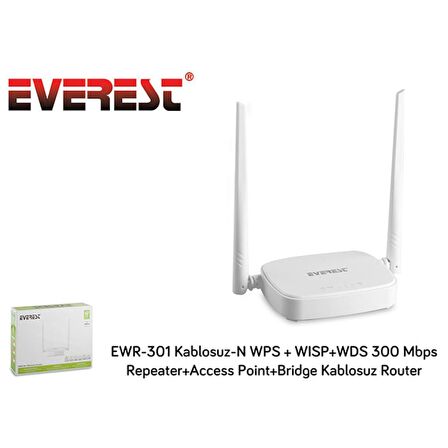 Everest Ewr-301 Wps Wısp Wds 300mbps Repeater Access Point Router