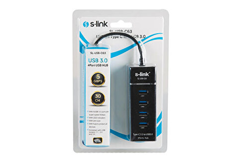 SL-USB-C63 USB3.1 Type C TO 4Port 3.0 Çevirici Hub