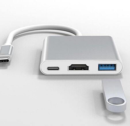 S-link SL-USB-C68 Type-C to HDMI+usb3.0+pd Kablo