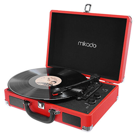 Mikado Nostalgia MN-P317 Kırmızı Pikap+Rca+Bluetooth Destekli Müzik Kutusu