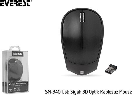 Everest Sm-340 Optik Usb Kablosuz Mouse Siyah