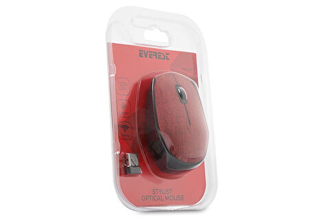 Mouse Kablosuz Kumaş Yüzey Everest KM-218 Kırmızı