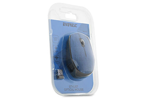 Mouse Kablosuz Kumaş Yüzey Everest KM-218 Mavi