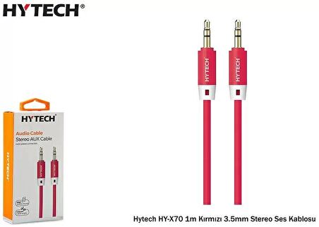 Hytech Hy X70 1M Kırmızı 3.5Mm Stereo Ses Kablosu / Hytech