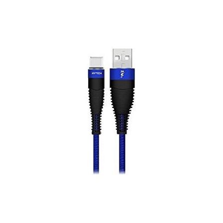 Hytech HY-X425 3A Type-C 1m Data ve Şarj Kablosu Lacivert
