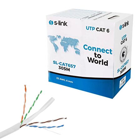 CAT6 23AWG NETWORK KABLO 305MT S-LİNK SL-CAT657