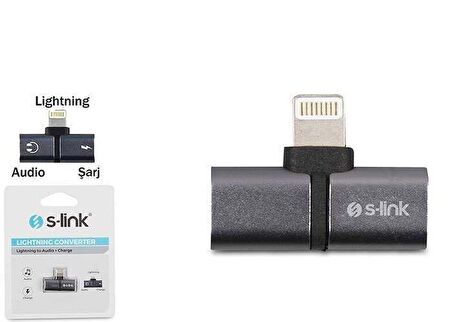 S-Link SL-TA30M Lightning to Şarj+Kulaklık Çevirici