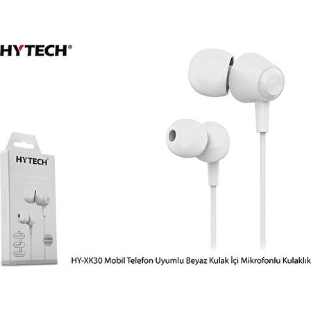 Hytech HY-XK30 Kablolu Kulak İçi Mikrofonlu Kulaklık Beyaz