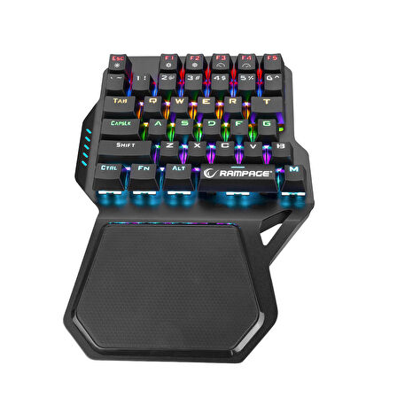 Rampage KB-R77 PALM USB Rainbow Backlight Outemu Blue Switch Mekanik 36 Tuşlu Mini Gaming Oyuncu Klavyesi