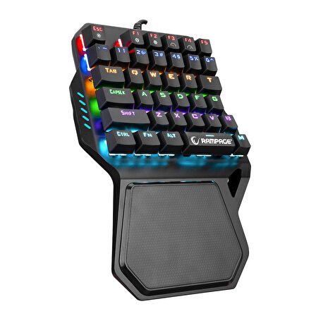 Rampage KB-R77 PALM USB Rainbow Backlight Outemu Blue Switch Mekanik 36 Tuşlu Mini Gaming Oyuncu Klavyesi