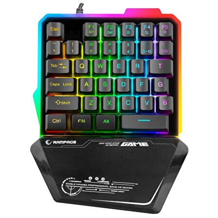 Rampage KB-R24 X-MINI RGB Zemin Aydınlatmalı Metal Taban Gövdeli Mini Gaming Oyuncu Klavyesi