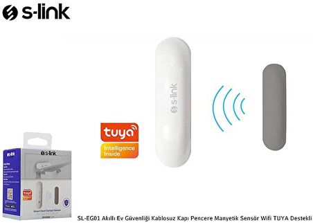 S-Link Swapp SL-EG01 Kablosuz Wifi Tuya Destekli Akıllı Kapı/Pencere Ev Güvenlik Sensörü