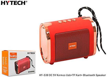 Hytech HY-S30 Kırmızı Usb+TF Kart DC 5V Bluetooth Speaker