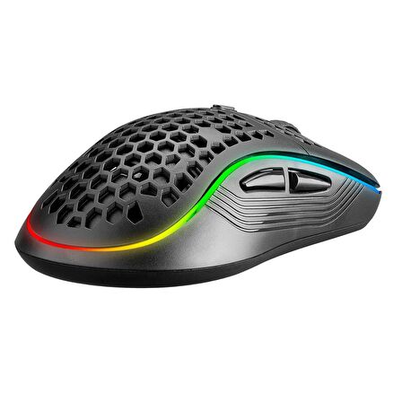 Rampage Smx-r85 Gentle 12800 dpi Siyah Rgb Ledli Süper Hafif Makrolu Gaming Oyuncu Mouse