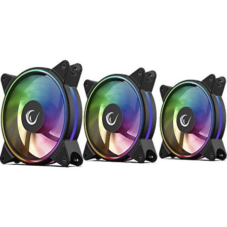 Rampage RB-K8 3*12cm ARGB Fan + Kumanda 1200RPM Gaming Oyuncu Kasa Fan Kiti