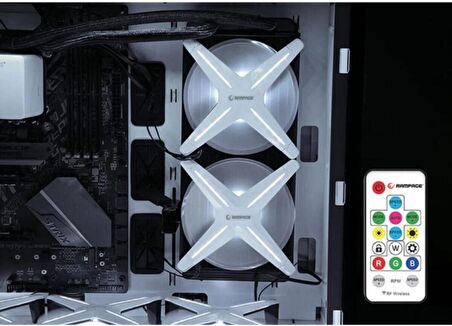 Rampage X12 Kıt Rgb 1200Rpm Beyaz Gaming Oyuncu Kasa Fan Kiti